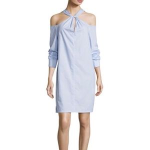 Rag & Bone Collingwood Off-the-Shoulder Light Blue Striped Dress (M)